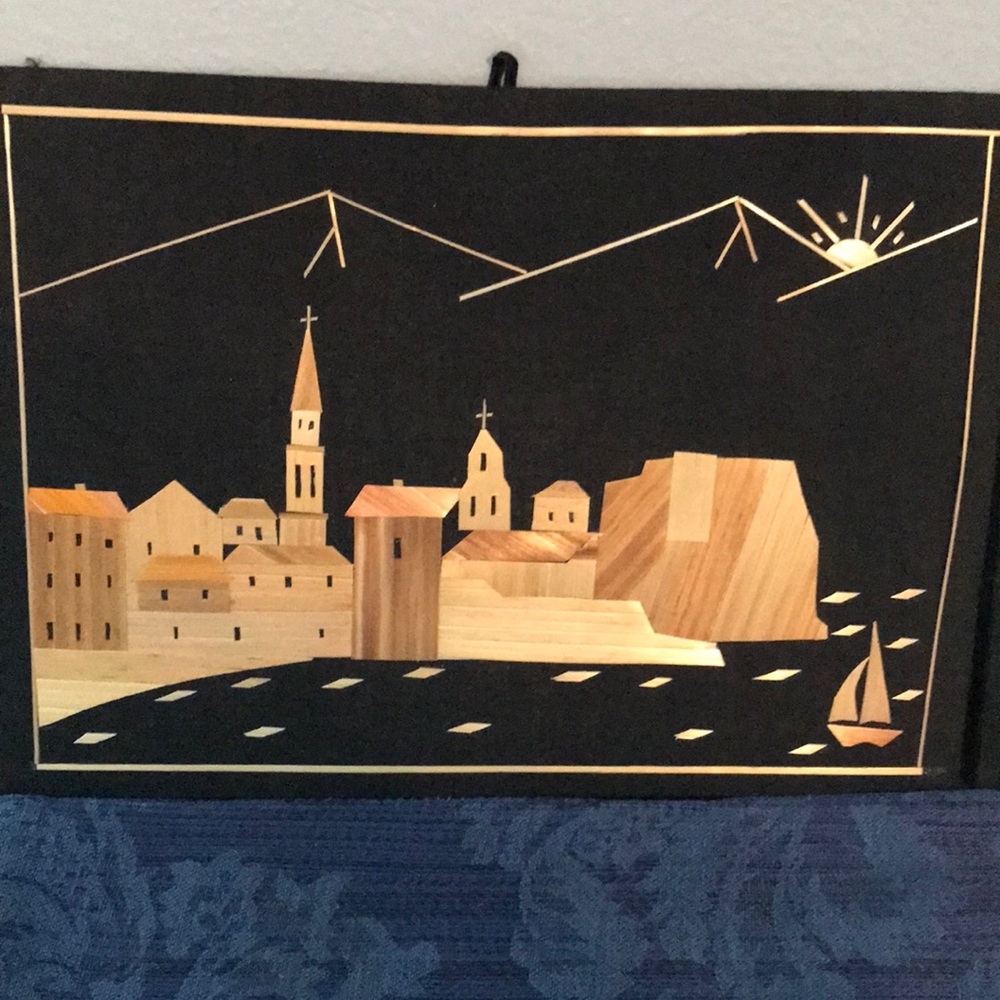 Two pictures made with straw